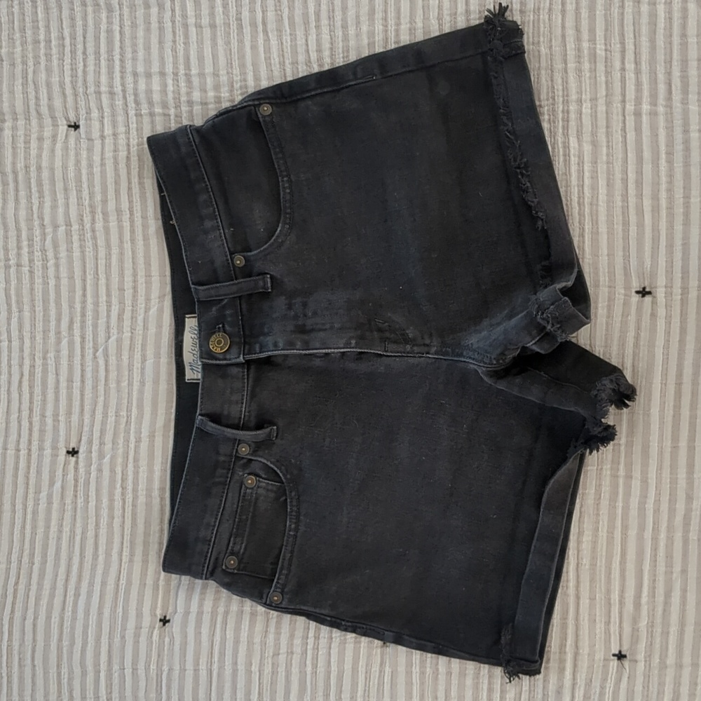 Madewell black denim cutoff shorts